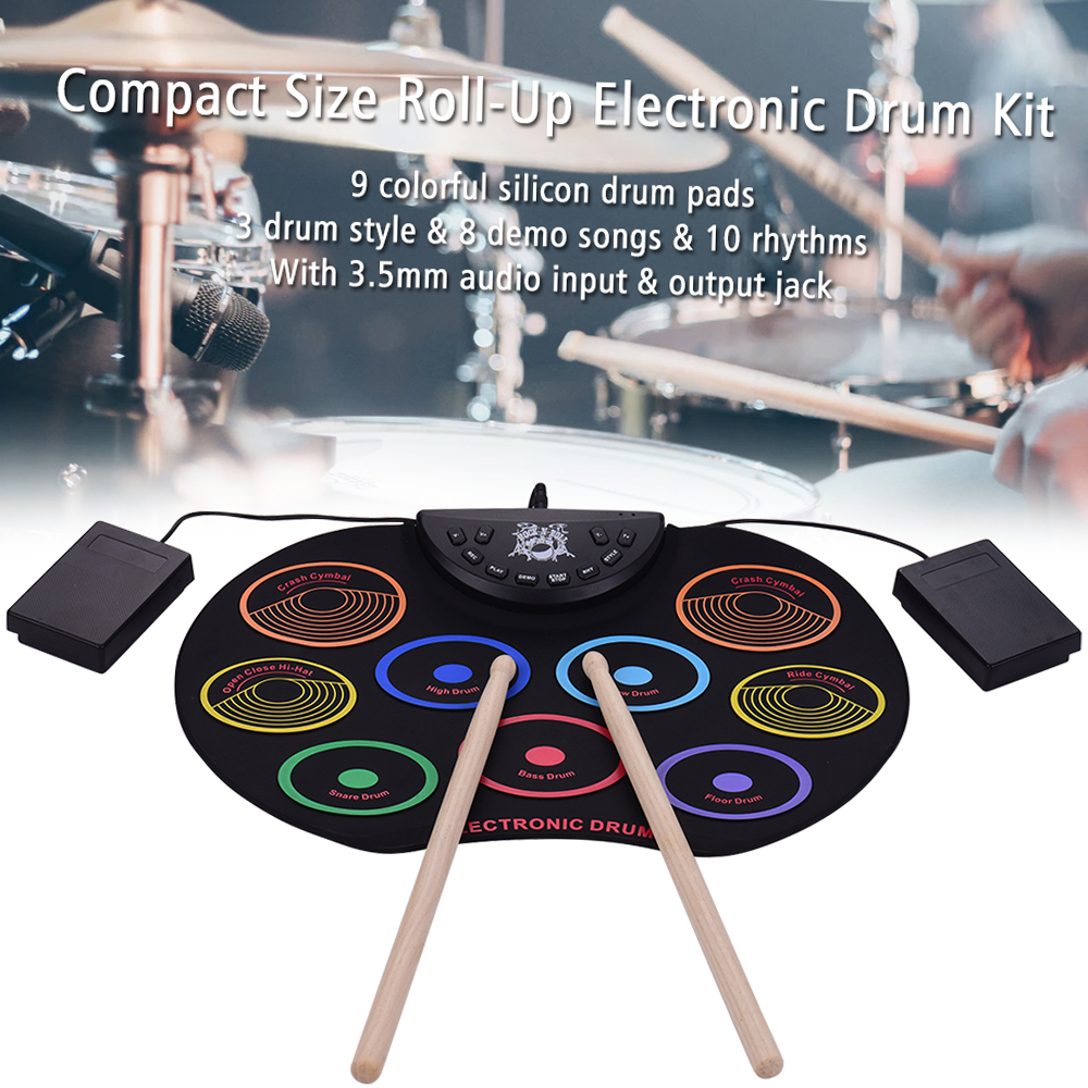 Learn Diy Electronics - KD12 Compact Size Roll-Up Drum Set