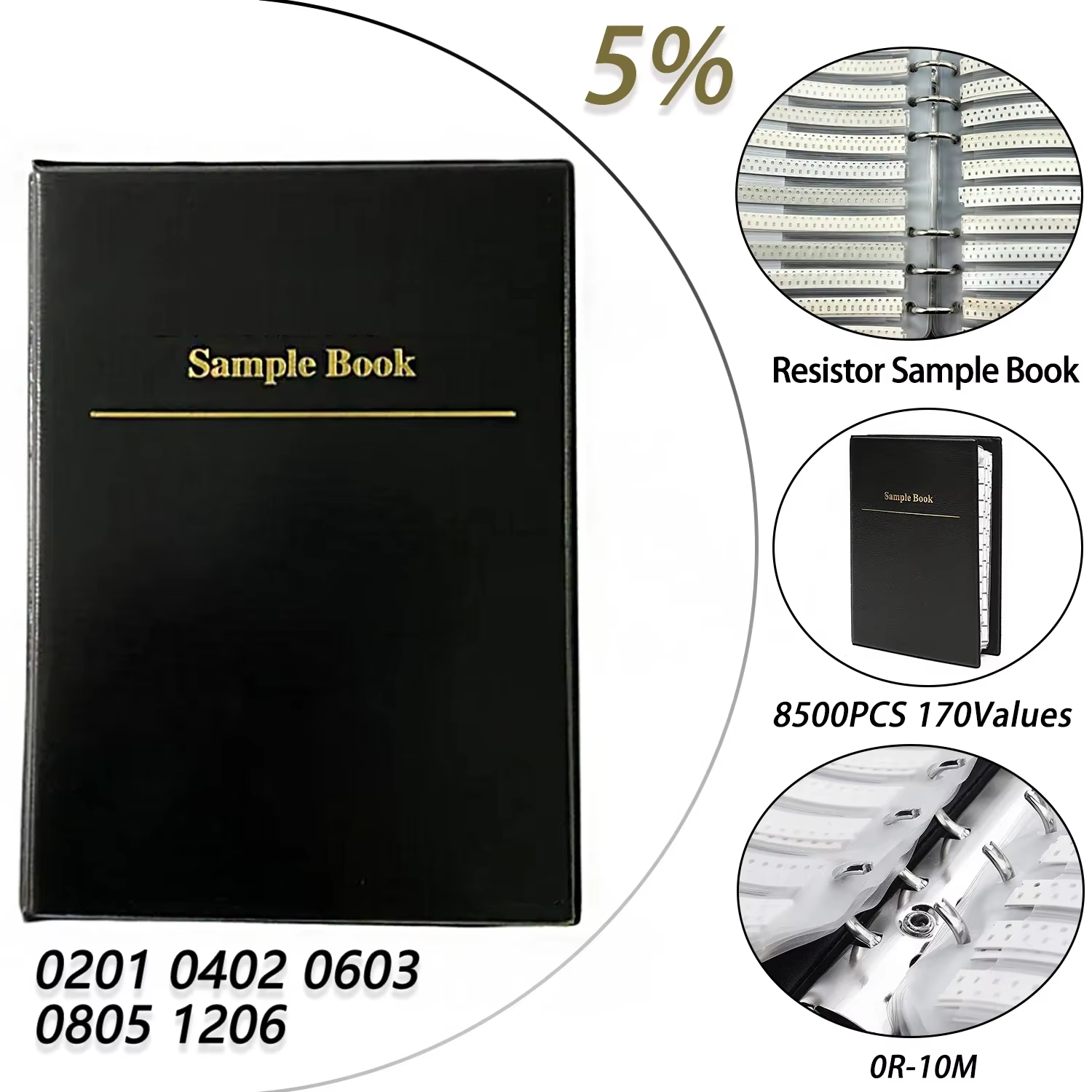 Diy Electronics Book - SMD Resistor Kit 170 Values 0201