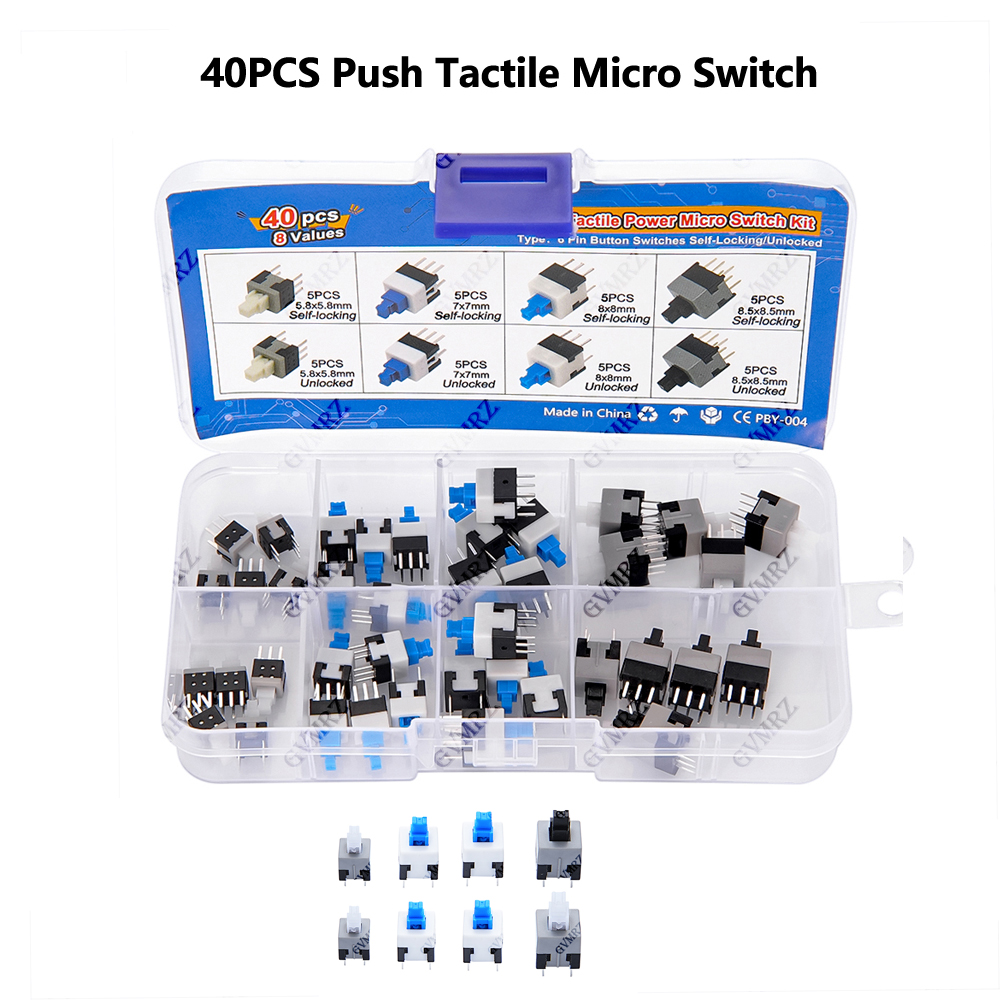 Diy Electronics Hobby - 40PCS 8Values Push Tactile Micro Switch