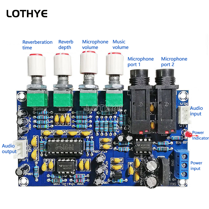 Diy Electronics Music - PT2399 Microphone Amplifier Board Karaoke Reverberation
