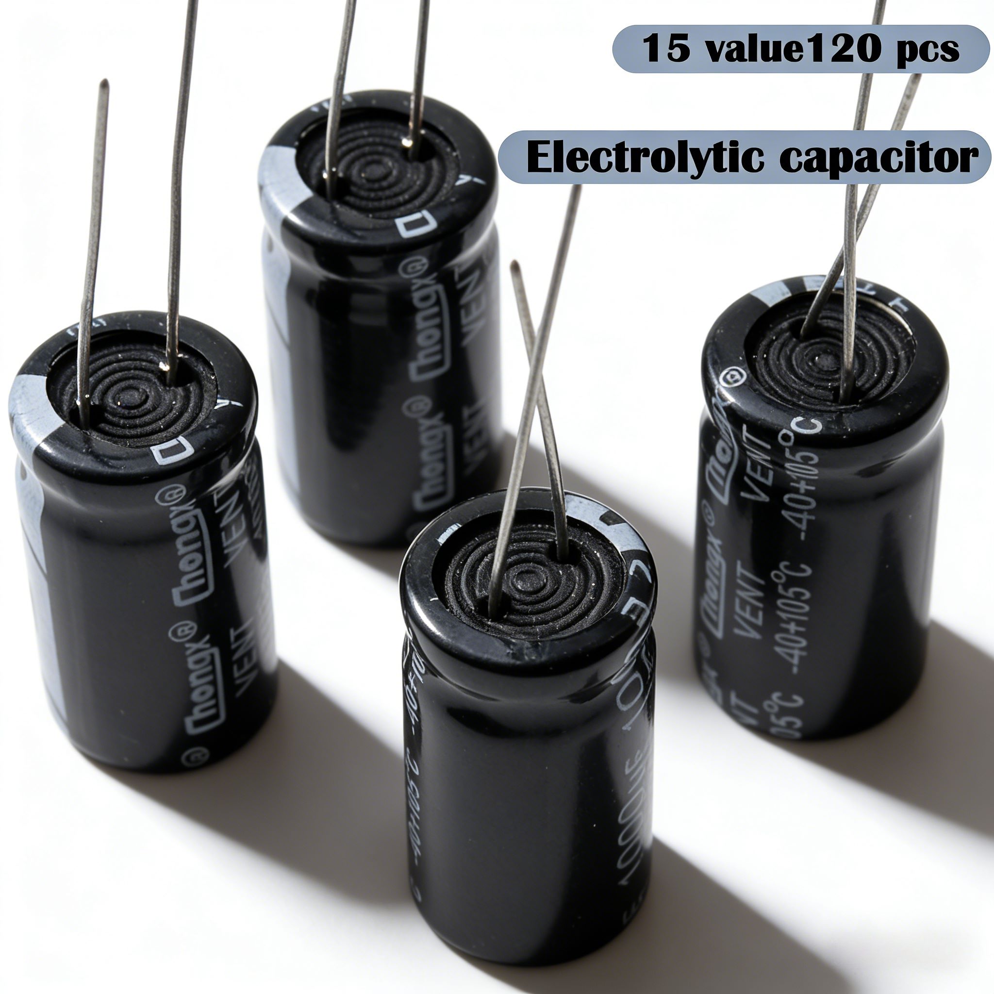 Hobby Diy Electronics Kit - 120PCS 15 Values Aluminum Electrolytic Capacitor