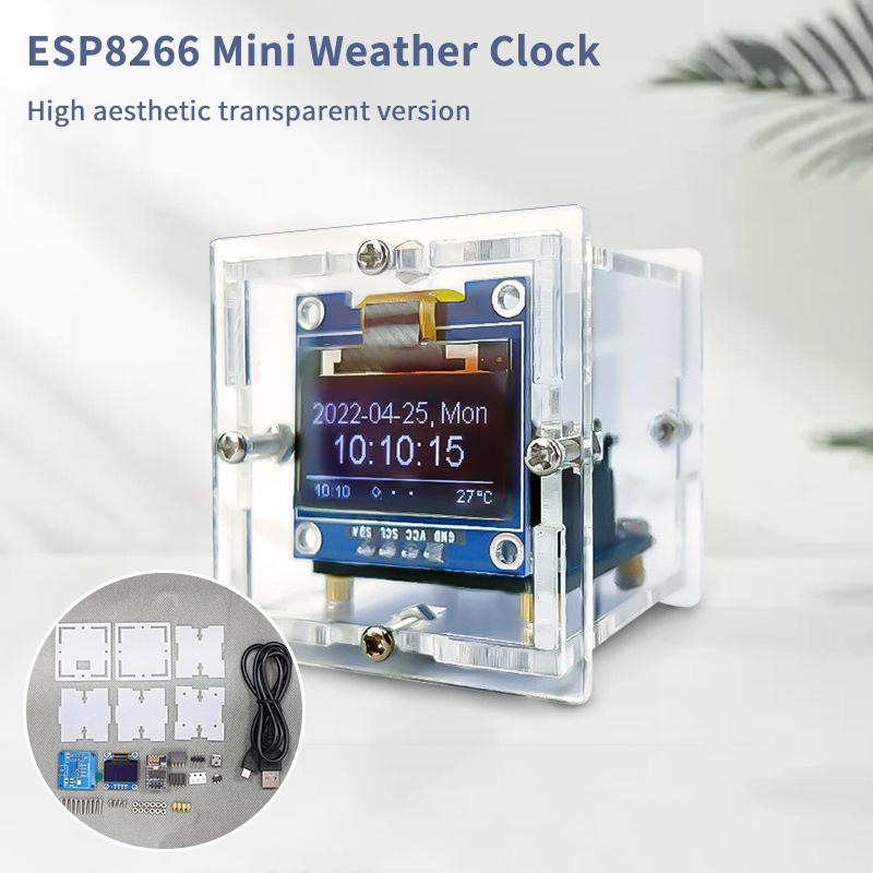 ESP8266 Mini Weather Clock Kit - Diy Electronics Hobby review and price