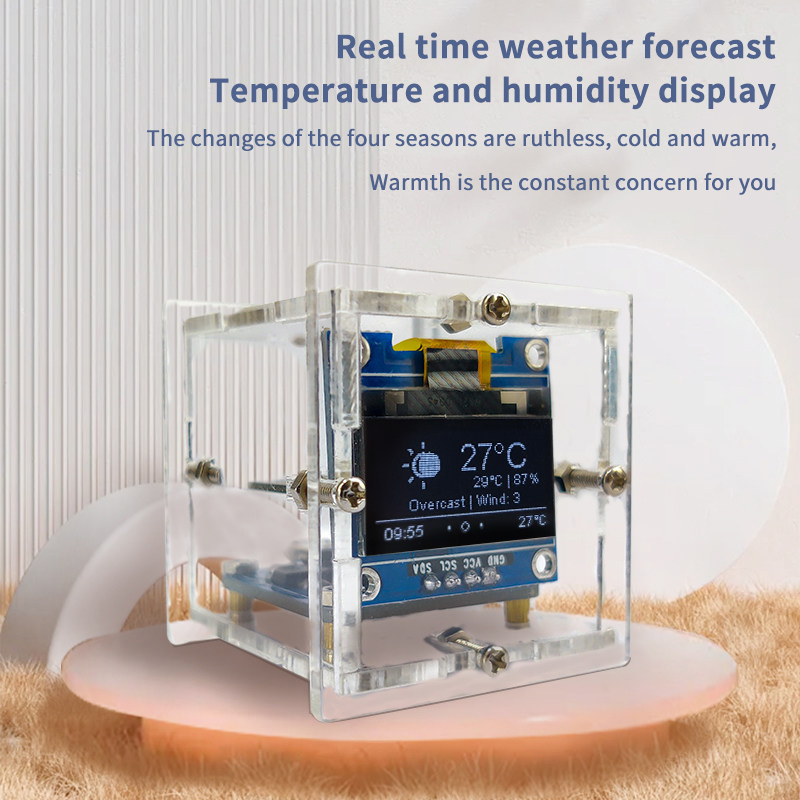 ESP8266 Mini Weather Clock Kit - Diy Electronics Hobby review and price