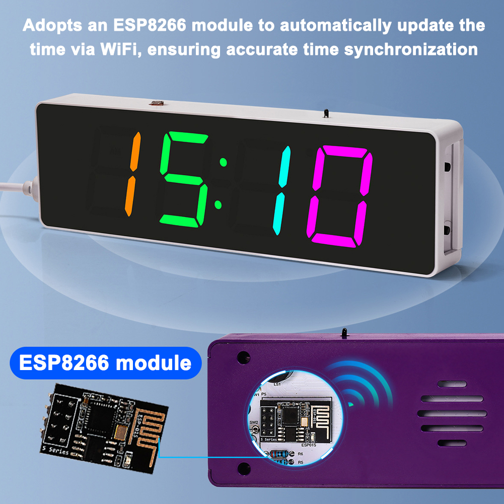 ESP8266 IoT Colorful WiFi Cloc - Diy Electronics Com review and price
