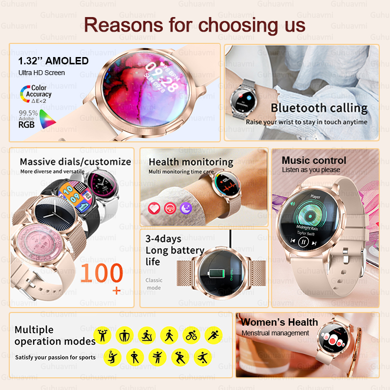 2025 New Smart Watch Women 1.3 - Diy Electronics Music review and price