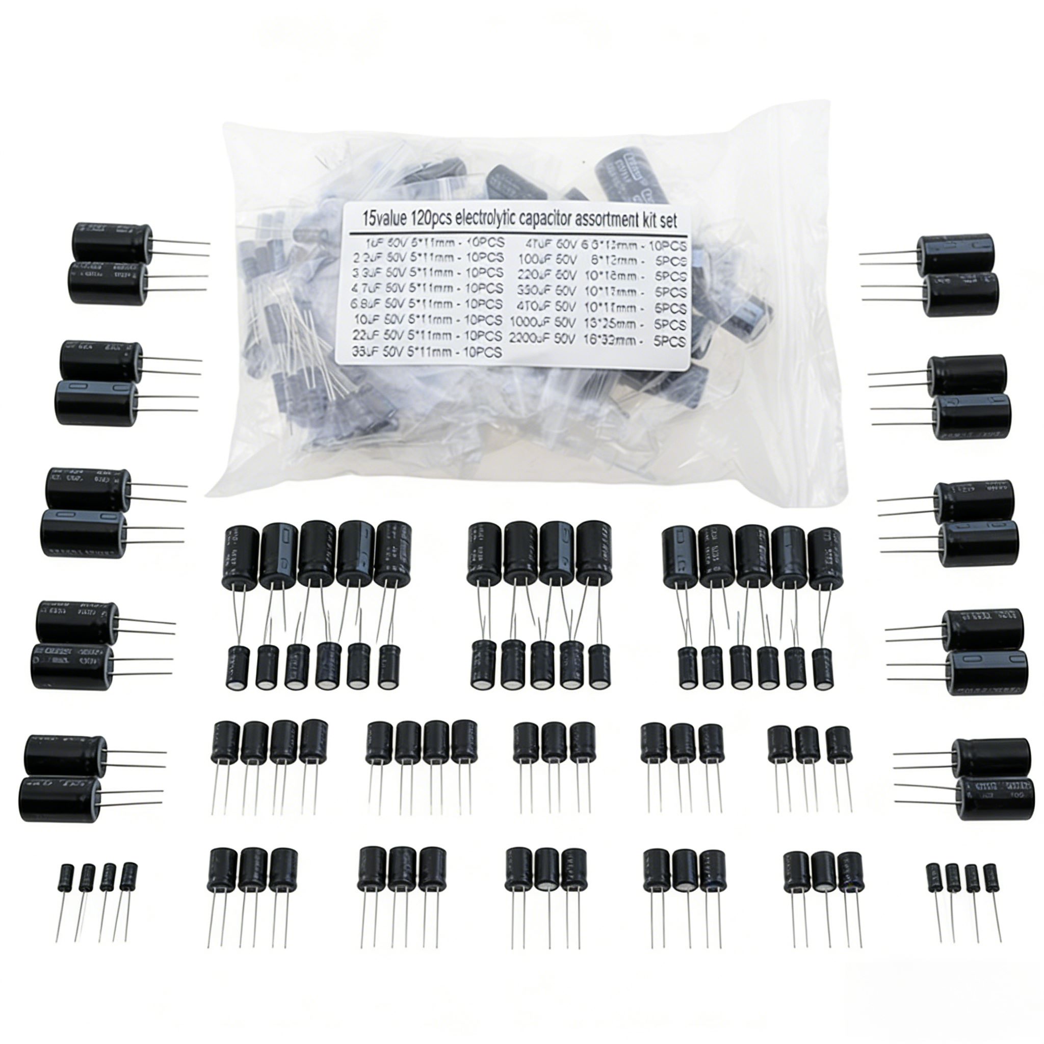 120PCS 15 Values Aluminum Elec - Hobby Diy Electronics Kit review and price