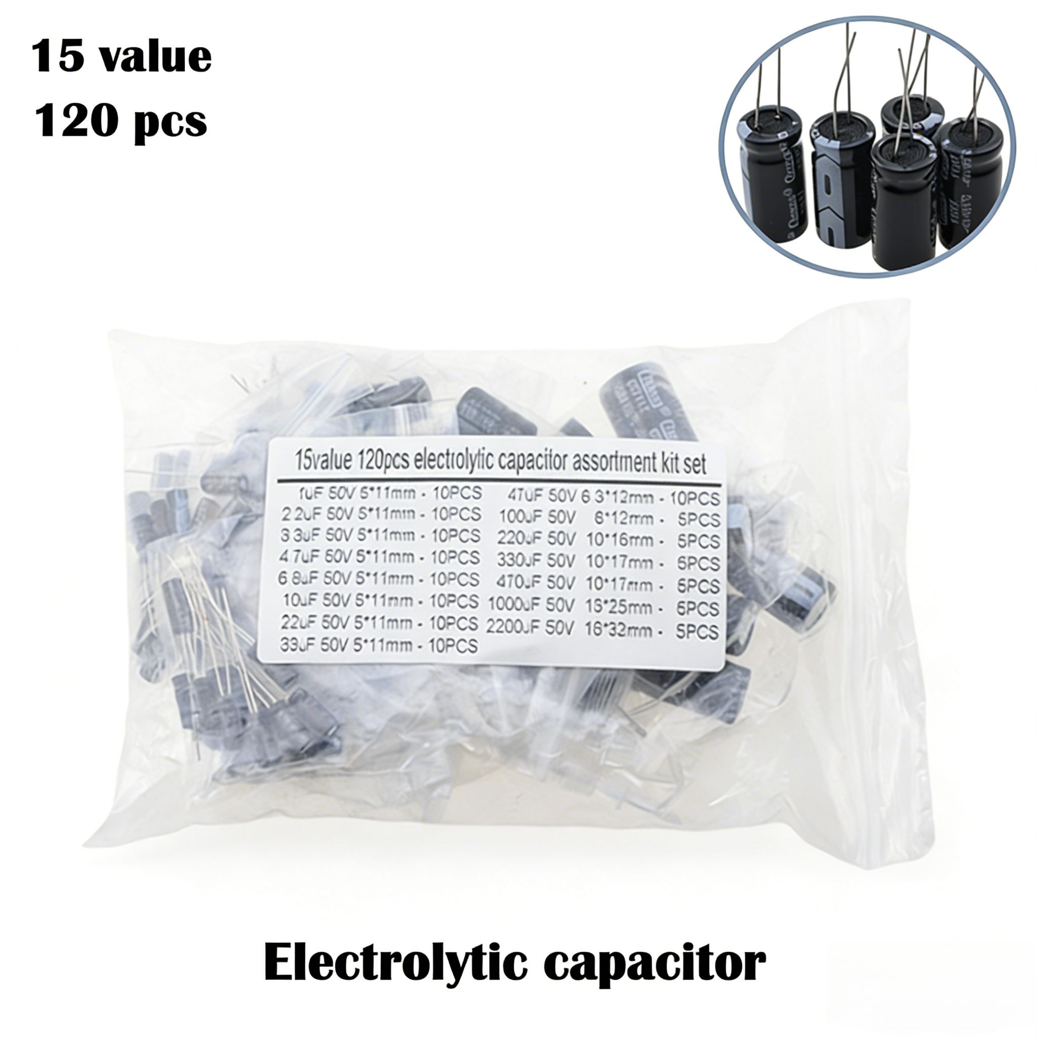 120PCS 15 Values Aluminum Elec - Hobby Diy Electronics Kit review and price